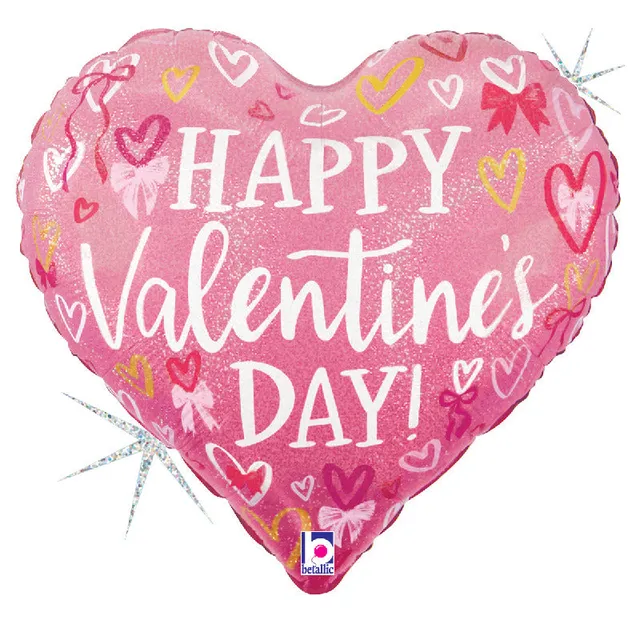 betallic-valentine-pink-bows-folienballon-46-cm-herzen image 1
