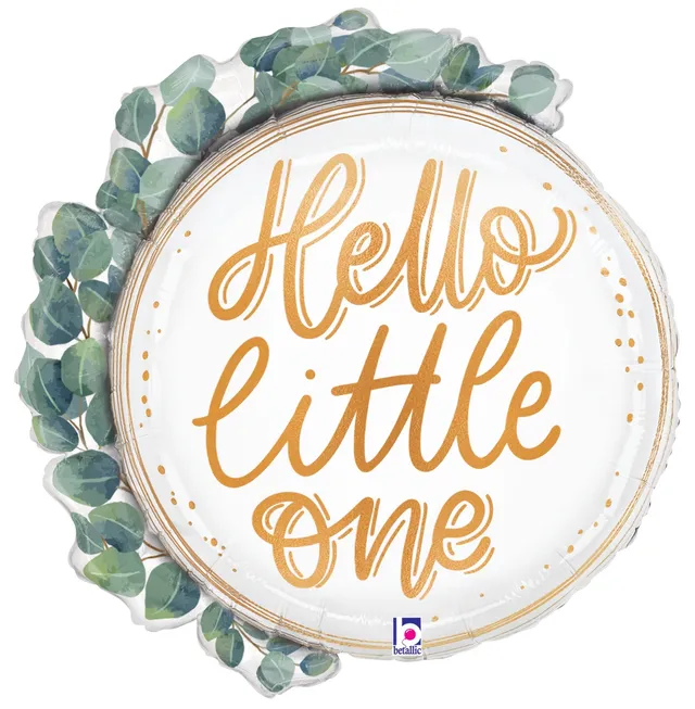 betallic-hello-baby-eucalyptus-folienballon-4-zoll-babygr-n image 1