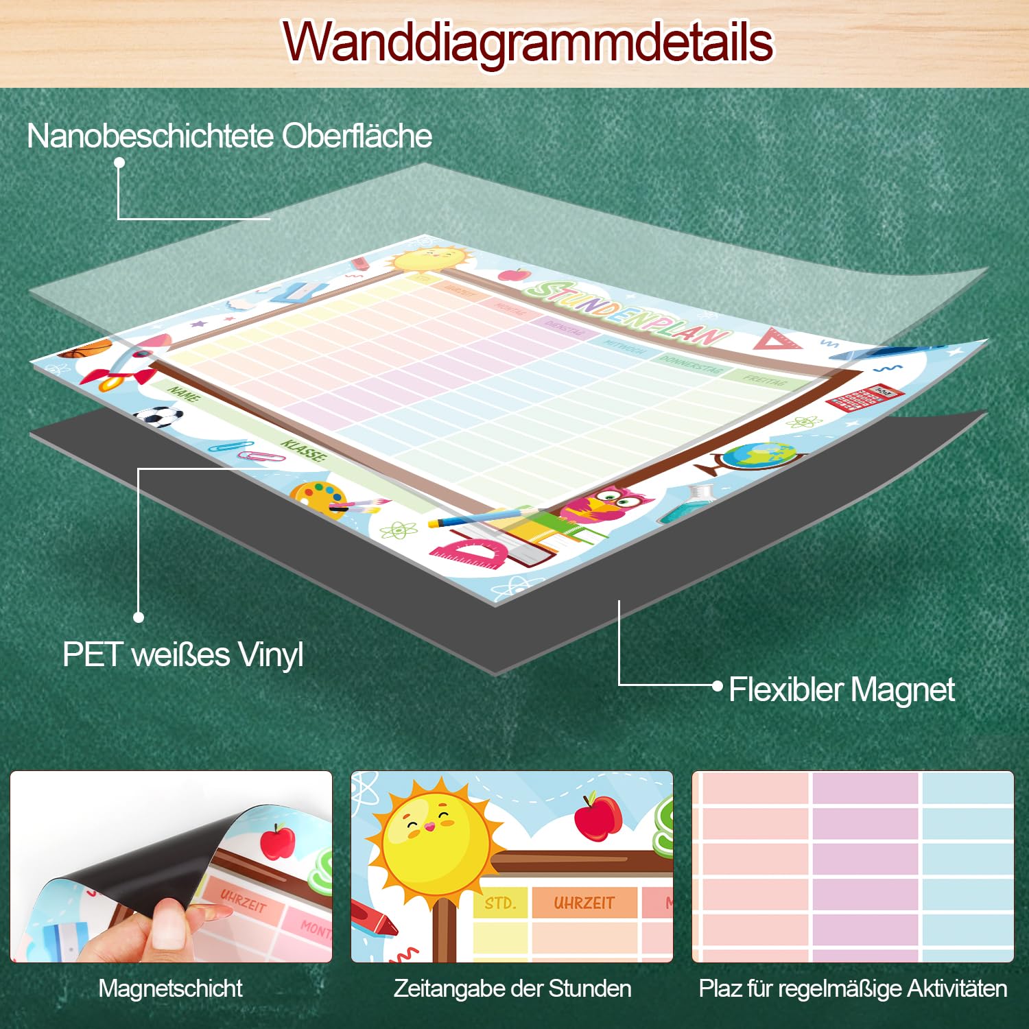 howaf-stundenplan-abwischbar-magnetisch-a4-inkl-stift-konfetti image 3