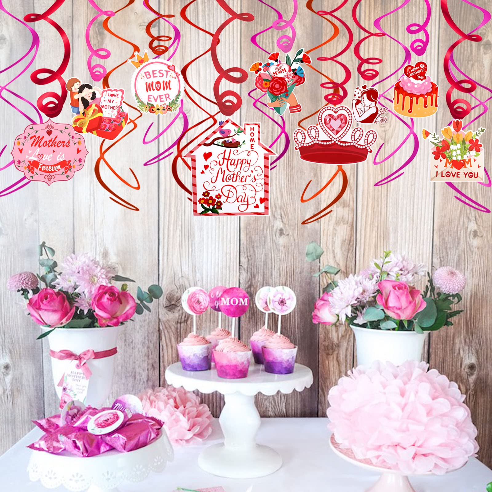 howaf-muttertag-h-ngedeko-spiralen-30-st-ck-folie-rot-rosa image 7