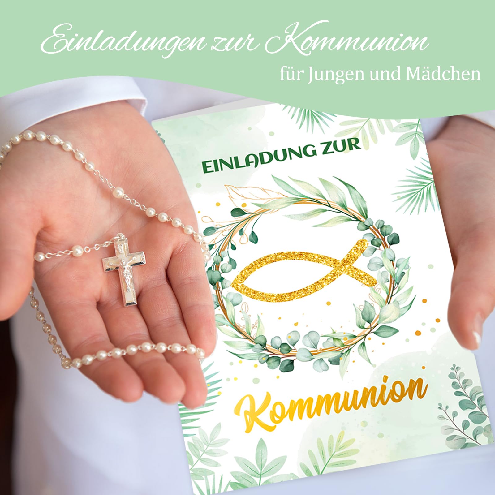 howaf-einladungskarten-kommunion-eukalyptus-12er-mit-umschlag image 6