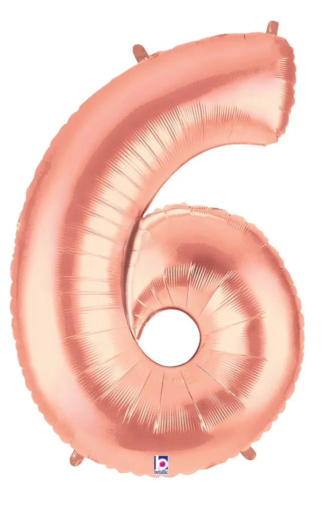 betallic-zahl-6-folienballon-14-zoll-rose-gold-holo image 1