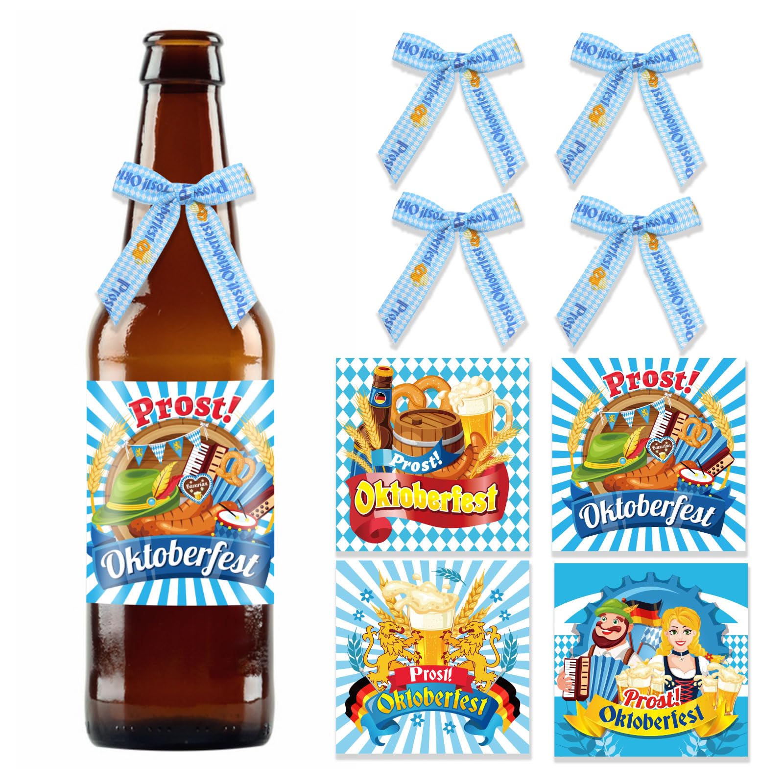 howaf-oktoberfest-flaschenetikett-schleife-set-8tlg-bayrisch image 1
