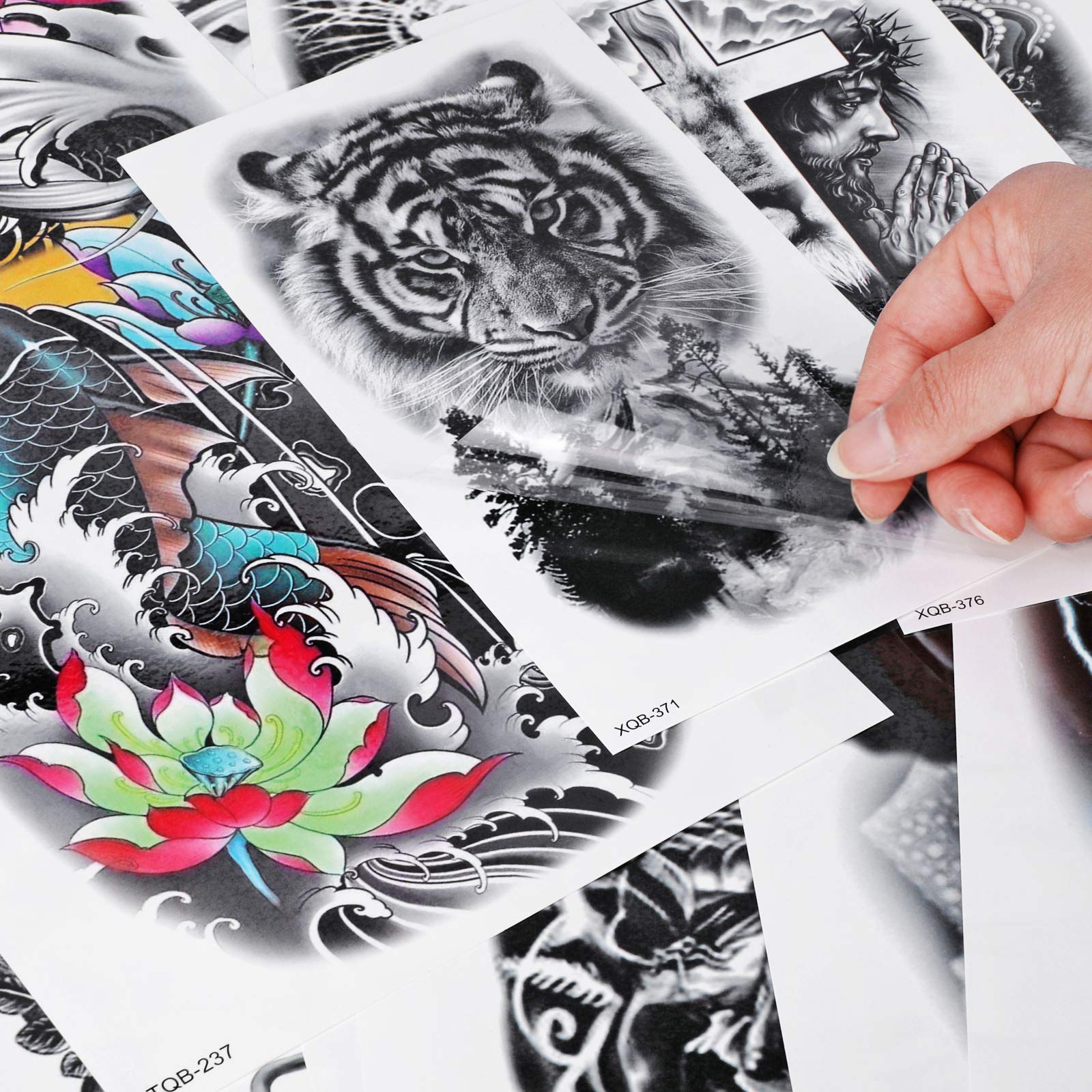 howaf-tempor-re-tattoos-vollarm-11-bl-tter-schwarz-wasserdicht image 6