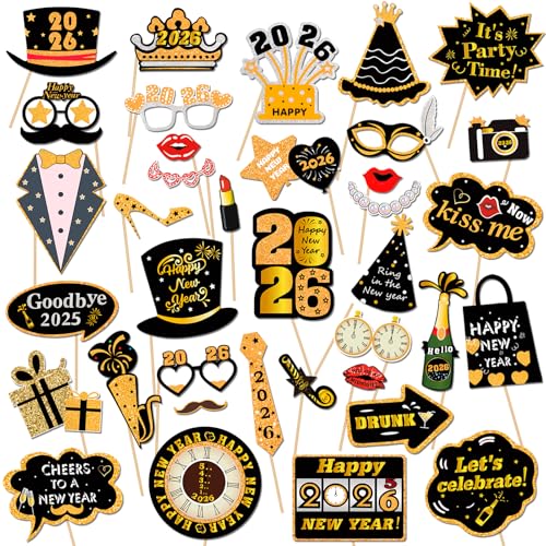 howaf-silvester-fotobox-41-st-ck-schwarz-gold-2026 image 8