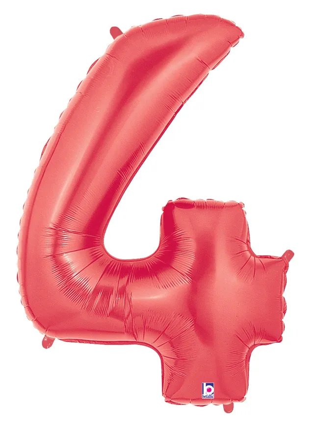 betallic-folienballon-zahl-4-rot-34-zoll-holografisch image 1