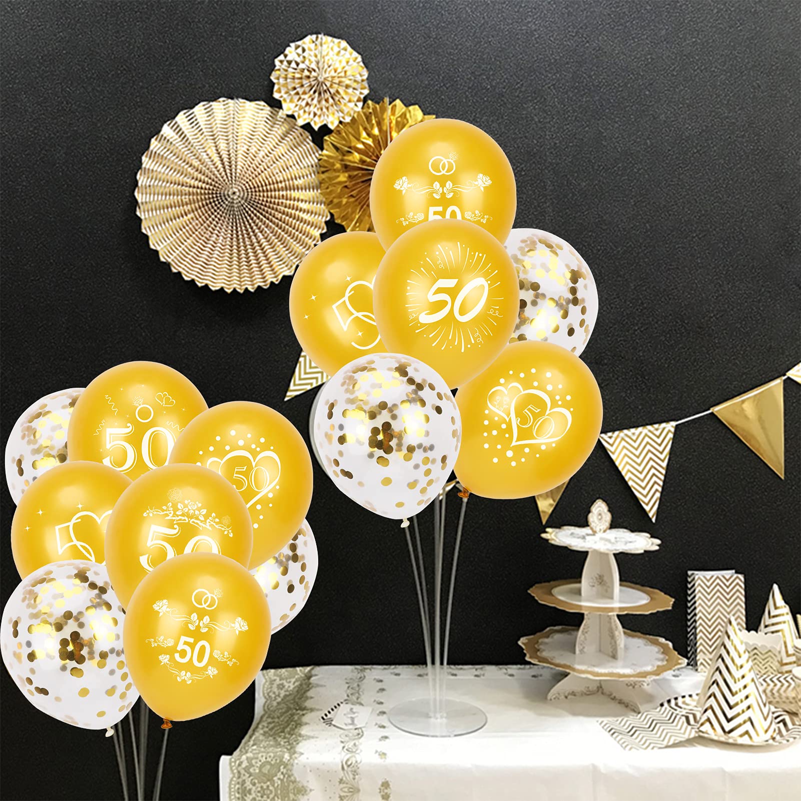 howaf-goldene-hochzeit-50-luftballon-set-35-tlg-gold-12-zoll image 4