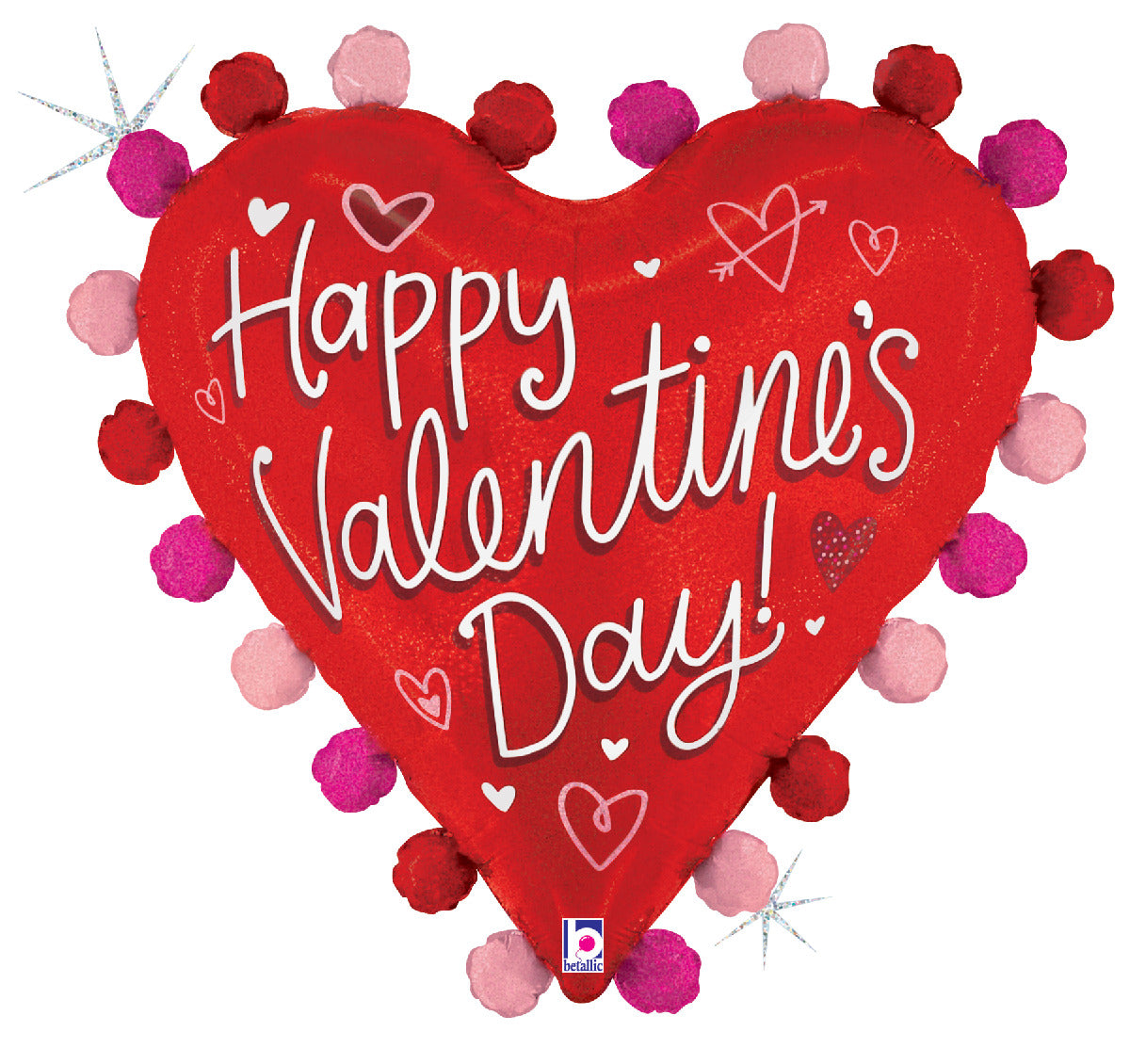 betallic-pom-pom-valentine-heart-folienballon-27-zoll-holo image 1