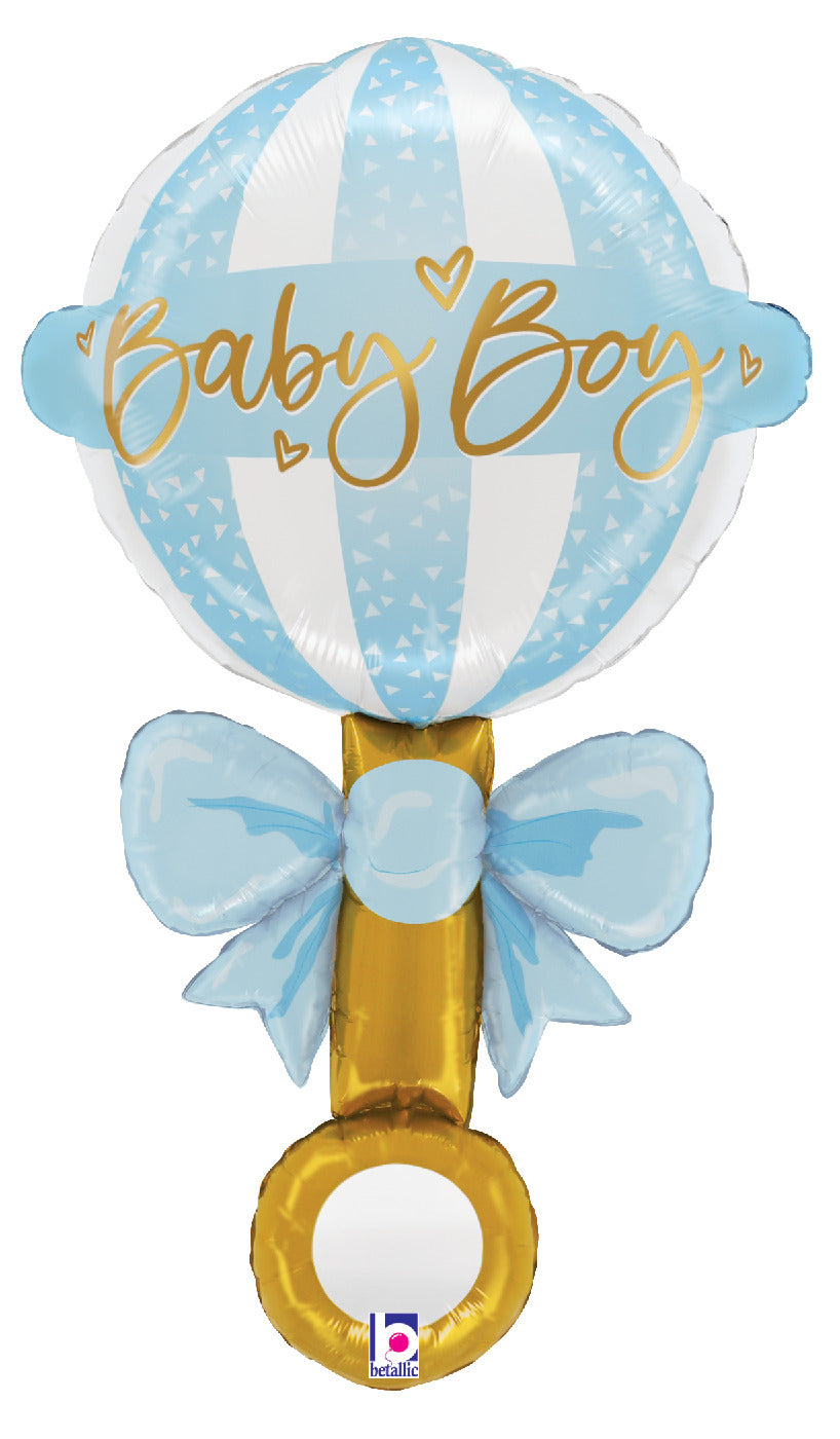 betallic-satin-baby-boy-rattle-folienballon-35-blau image 1