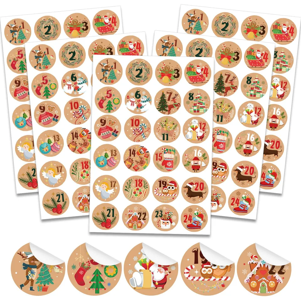 howaf-adventskalender-aufkleber-zahlen-1-24-sticker-kraft-192-stk image 1
