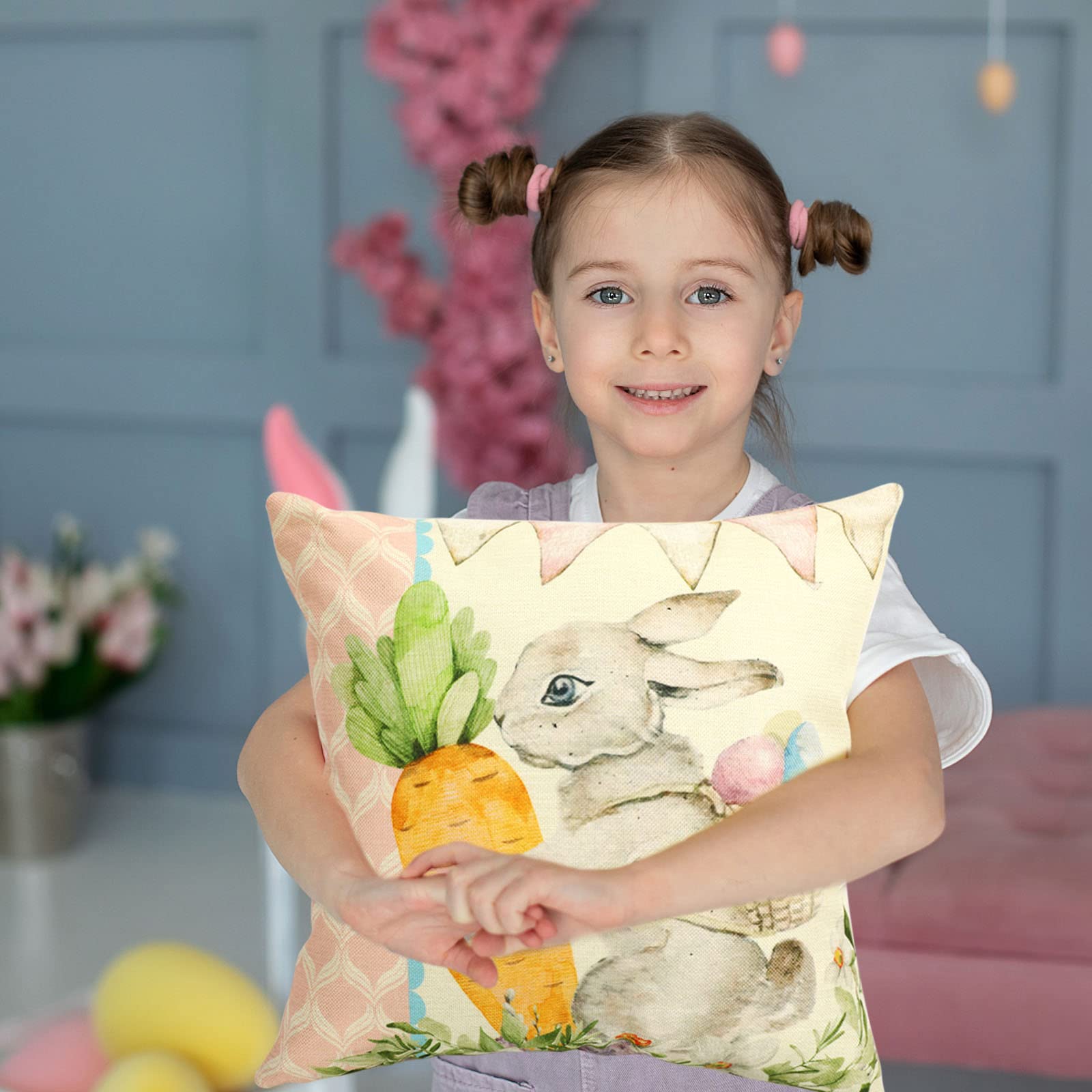 howaf-ostern-kissenbezug-45x45-cm-4er-set-beige-hase-leinen image 6