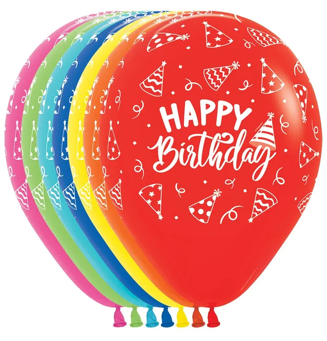 betallic-happy-birthday-hats-luftballon-11-50er-bunt image 1
