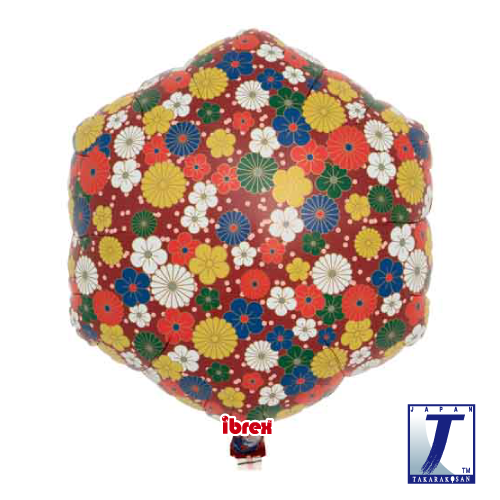 takara-ibrex-hexagon-14-zoll-luftballon-flowers-red image 1