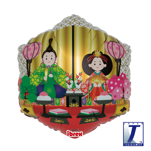 takara-ibrex-hexagon-14-zoll-folienballon-happy-dolls-festival image 1