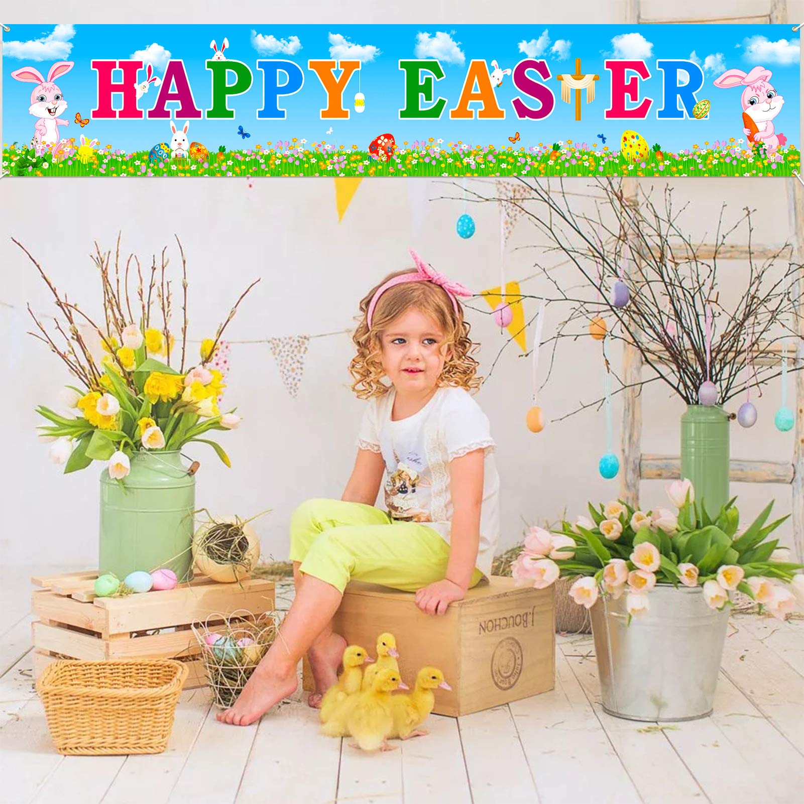 howaf-frohe-ostern-banner-stoff-180x30cm-oster-deko image 4