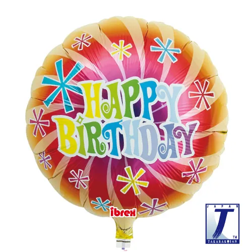 takara-ibrex-round-14-zoll-folienballon-happy-birthday-swirl image 1