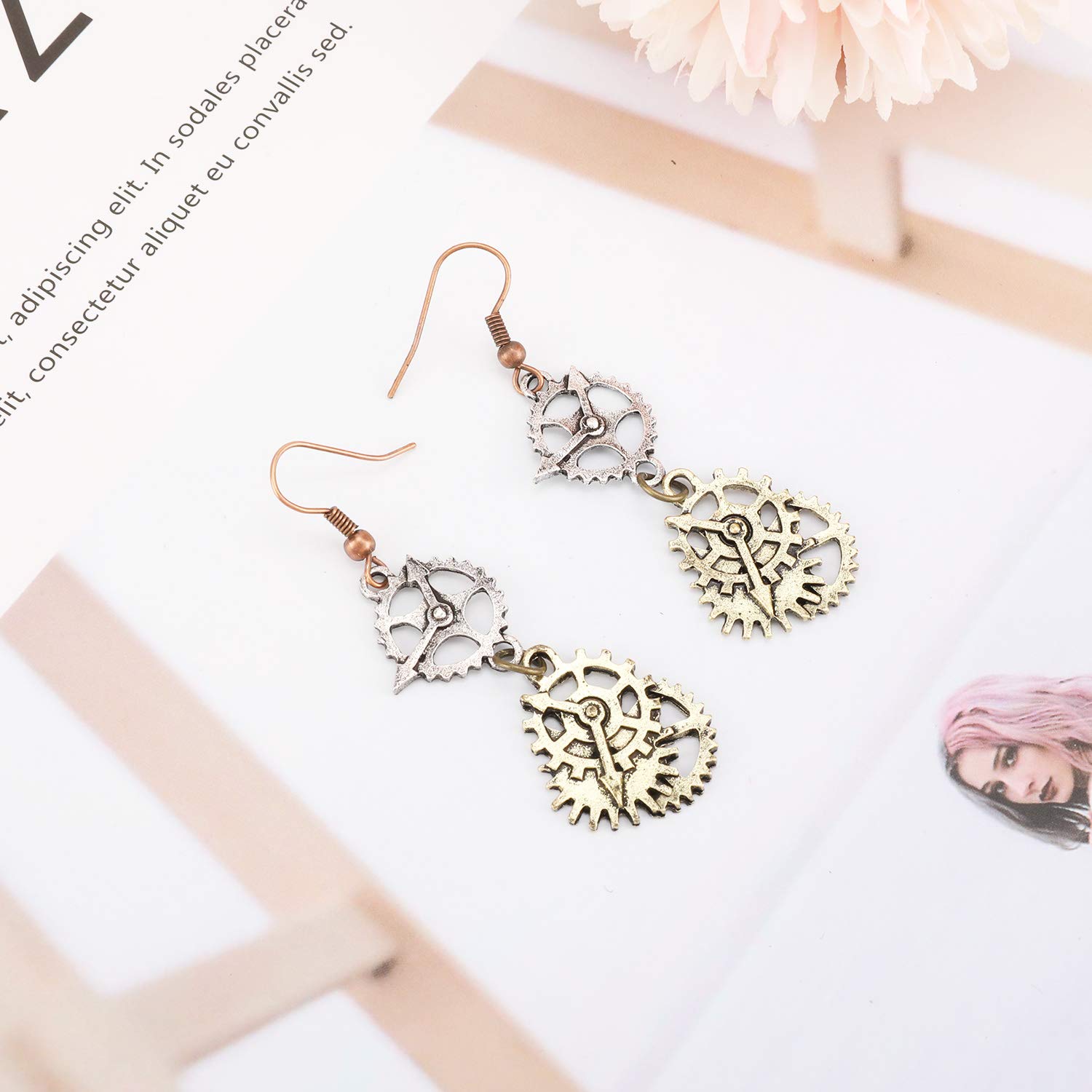 howaf-steampunk-schmuck-set-damen-kette-ohrringe-ring image 4