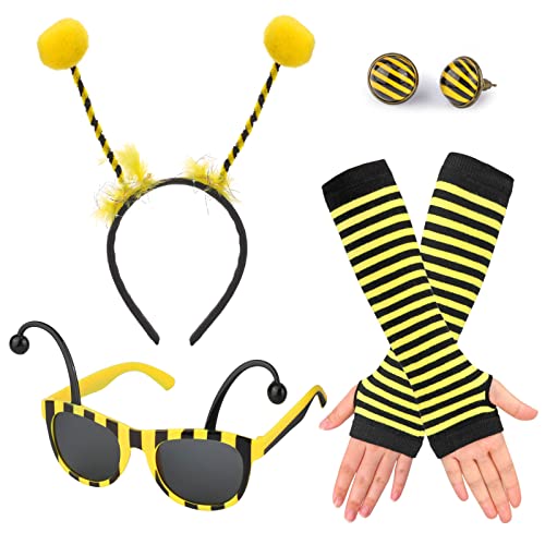howaf-bienen-kost-m-damen-4tlg-haarreif-brille-set image 7