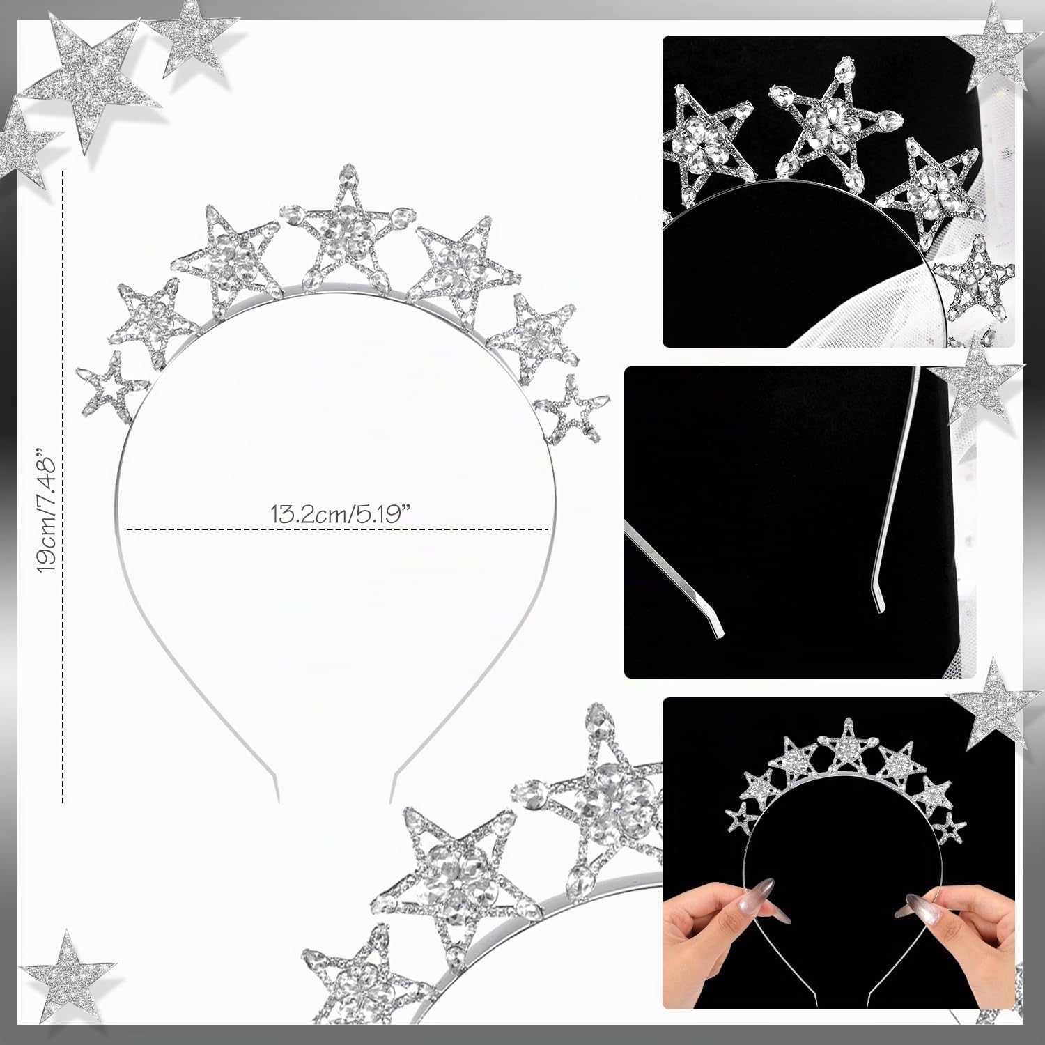 howaf-stern-kost-m-set-silber-4-teilig-haarreif-mit-strass image 2