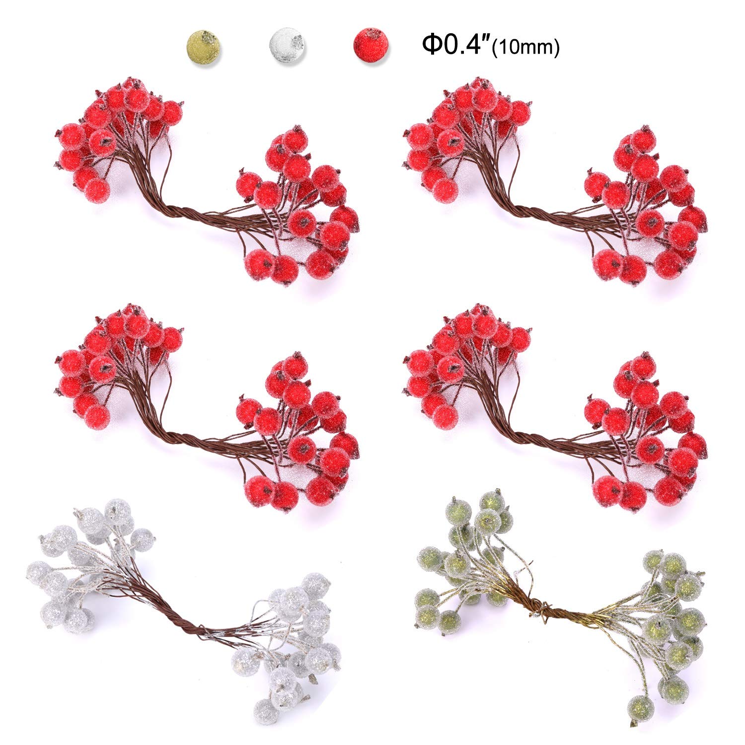 howaf-weihnachten-beeren-rot-gold-silber-240-st-ck image 5