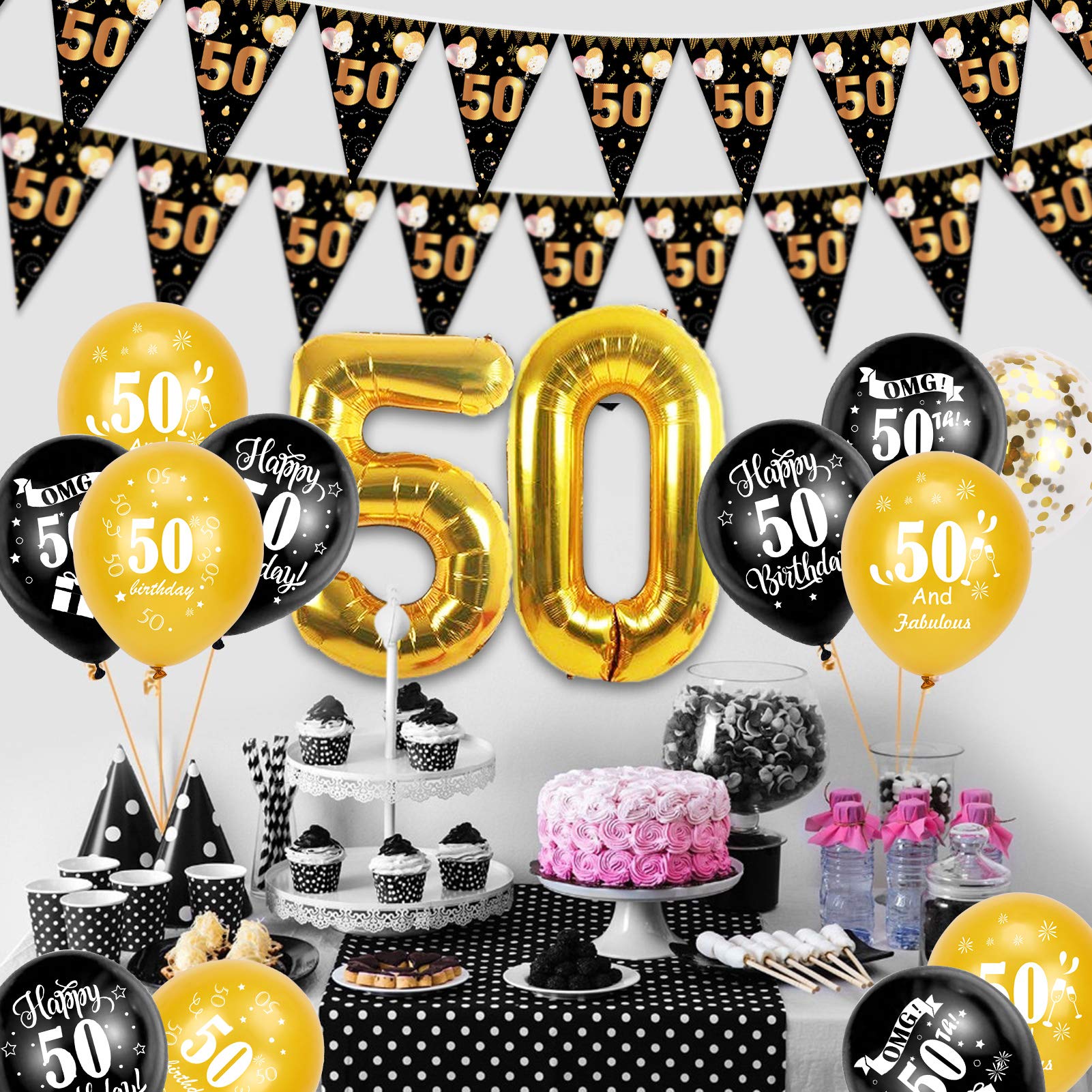 howaf-50-geburtstag-girlande-wimpelkette-schwarz-gold-5-7-m image 5