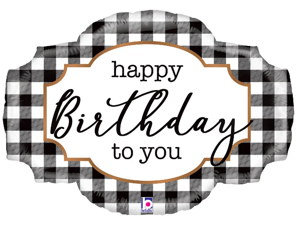 betallic-buffalo-plaid-folienballon-25-zoll-geburtstag-karo image 1