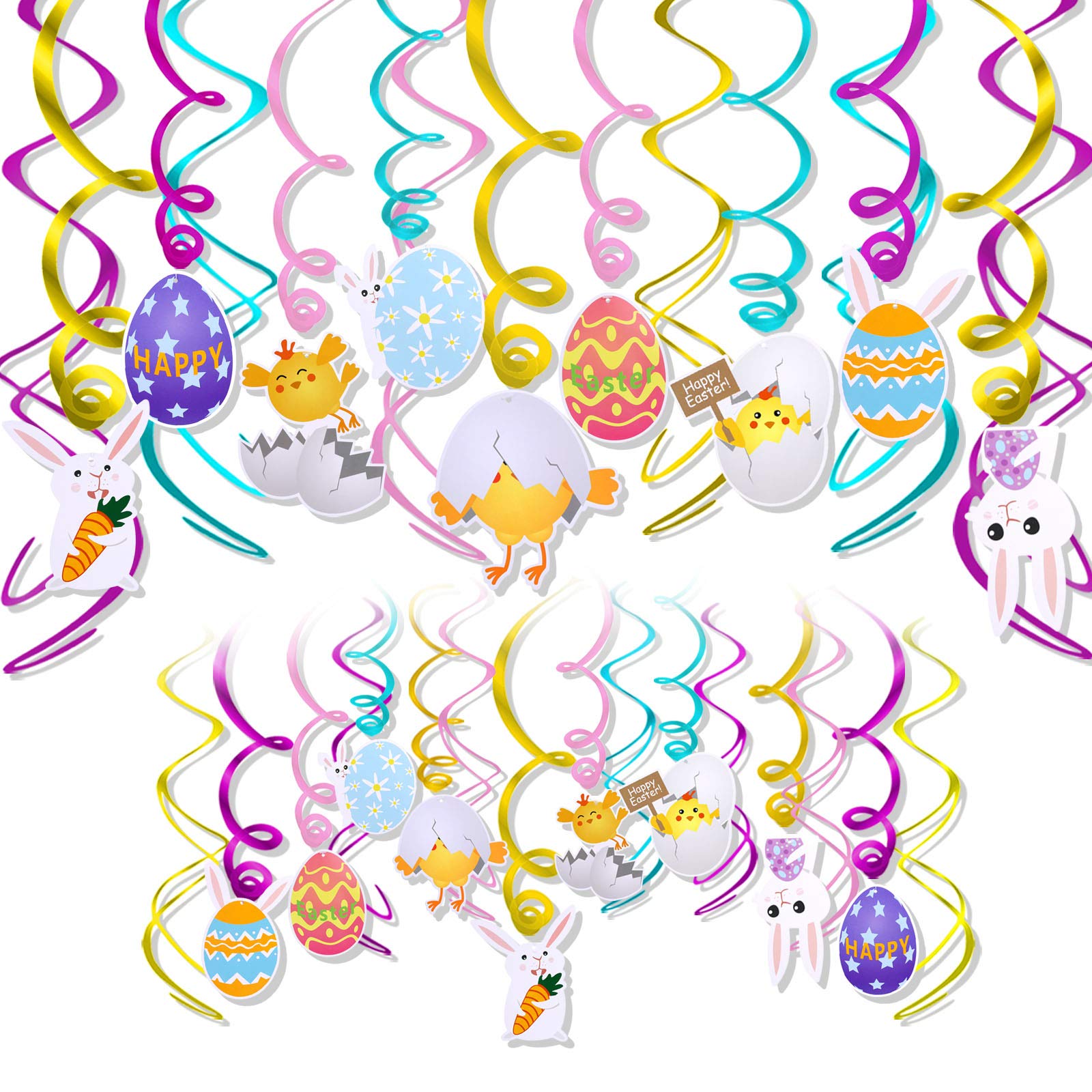 howaf-ostern-h-ngedeko-30tlg-spiral-girlande-osterei-hase image 1