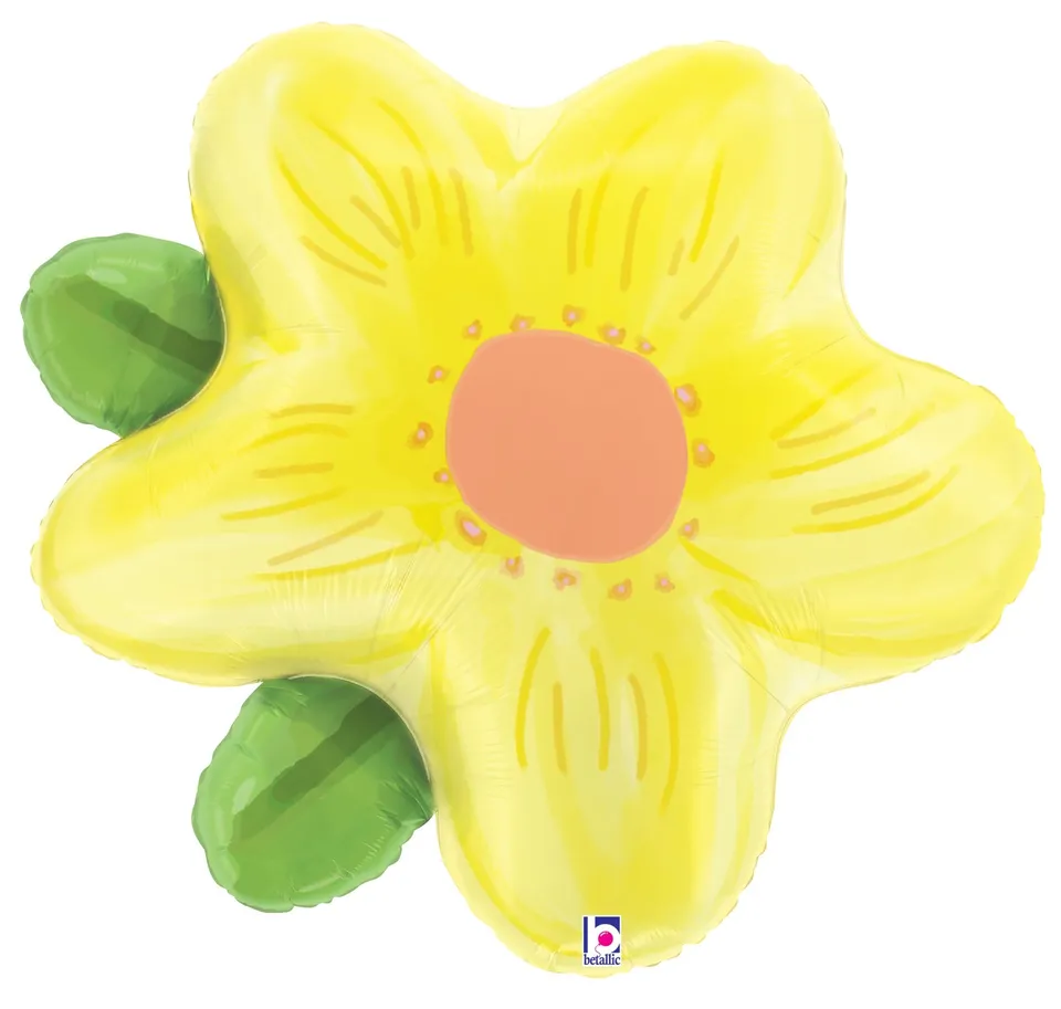 betallic-folienballon-yellow-watercolor-flower-29-zoll-gelb image 1