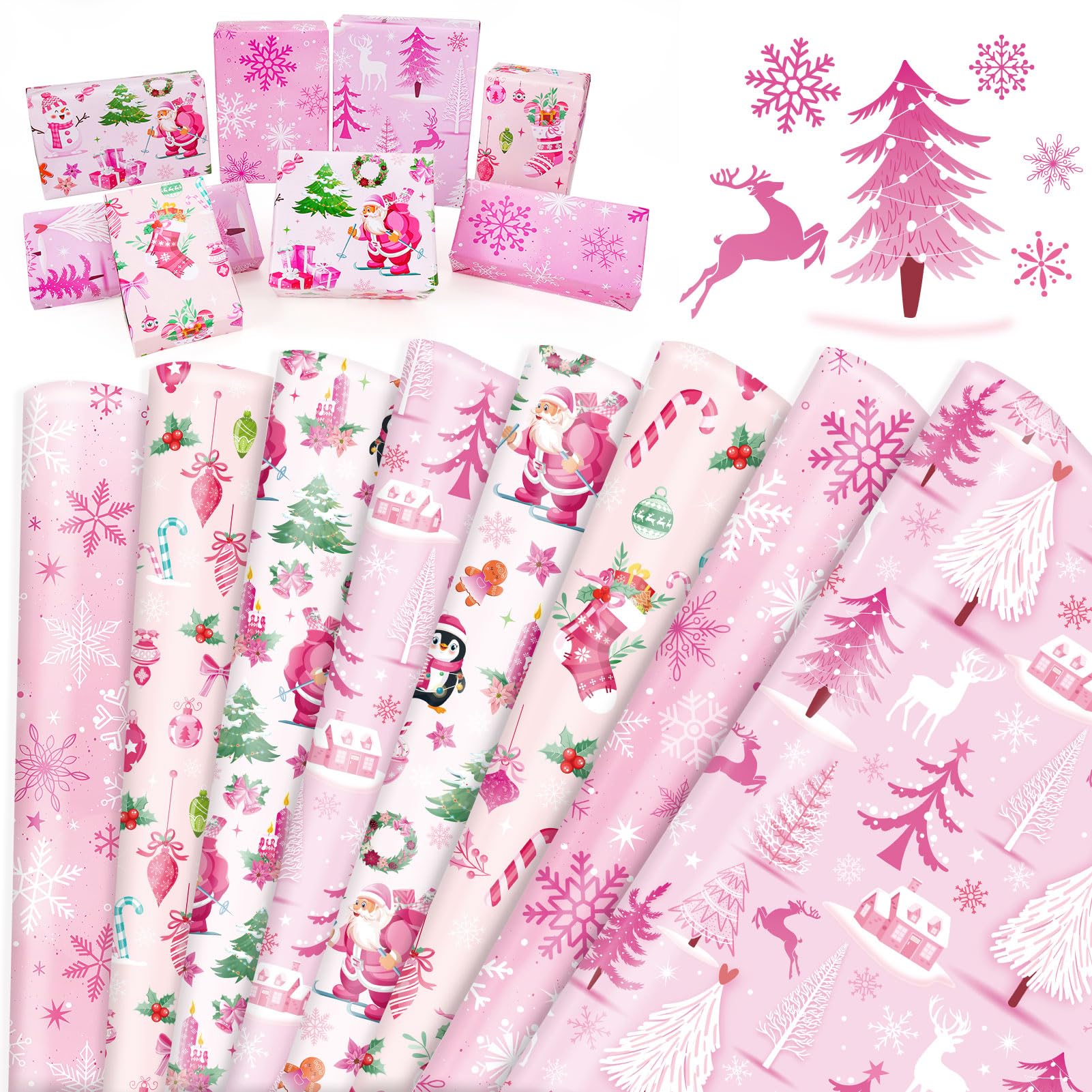 howaf-geschenkpapier-weihnachten-rosa-8-b-gen-70x50-cm image 1