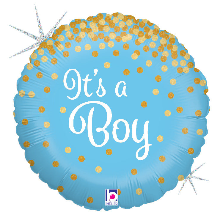 betallic-glittering-it-s-a-boy-folienballon-blau-18-zoll image 1