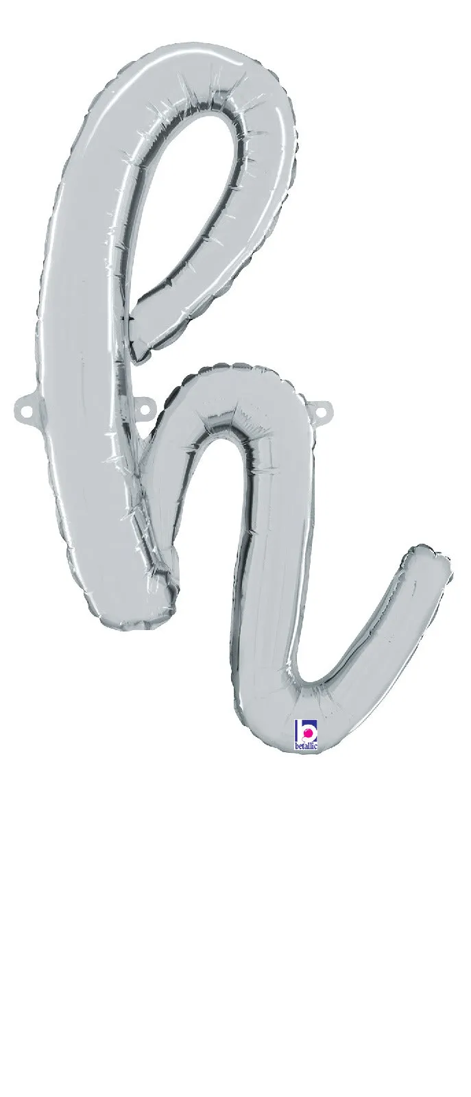 betallic-script-letter-h-silber-buchstabenballon-61-cm-folie image 1