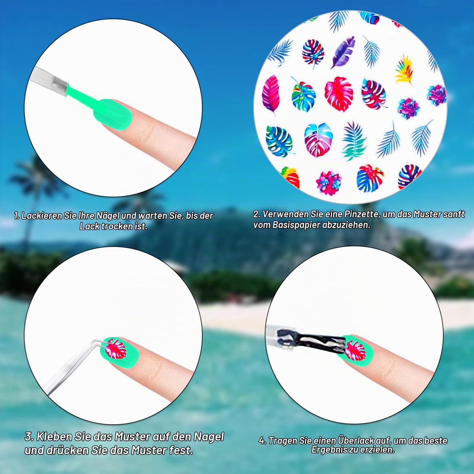 howaf-nagel-sticker-sommer-set-12-blatt-hawaii-3d image 4