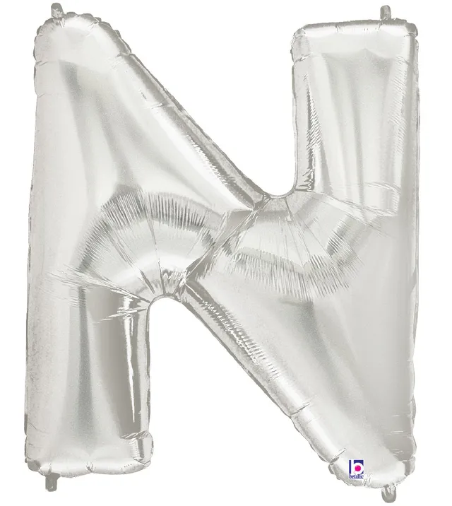 betallic-letter-n-silver-folienballon-34-buchstabe image 1