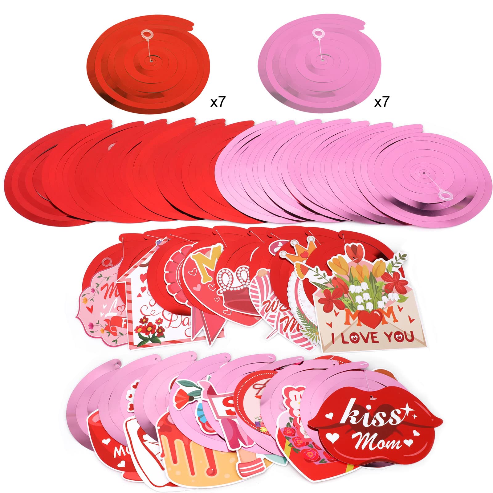 howaf-muttertag-h-ngedeko-spiralen-30-st-ck-folie-rot-rosa image 5