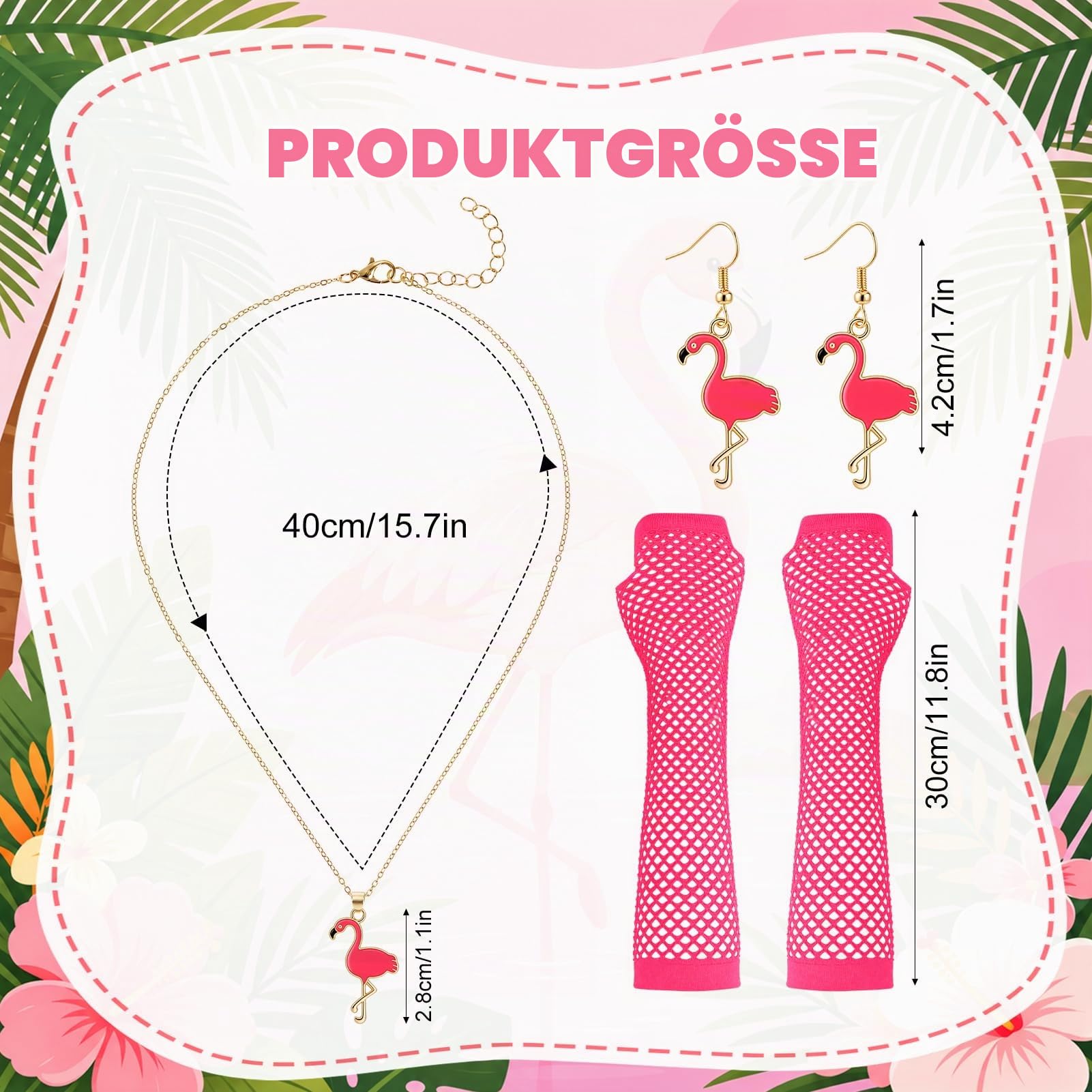 howaf-flamingo-kost-m-damen-set-haarreif-brille-rosa image 3