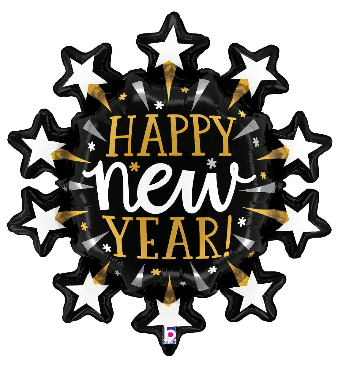 betallic-new-year-starburst-folienballon-30-zoll-silvester image 1