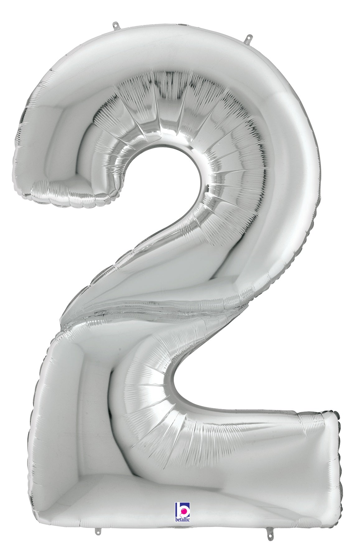 betallic-zahl-2-silver-gigaloon-folienballon-53-silber image 1