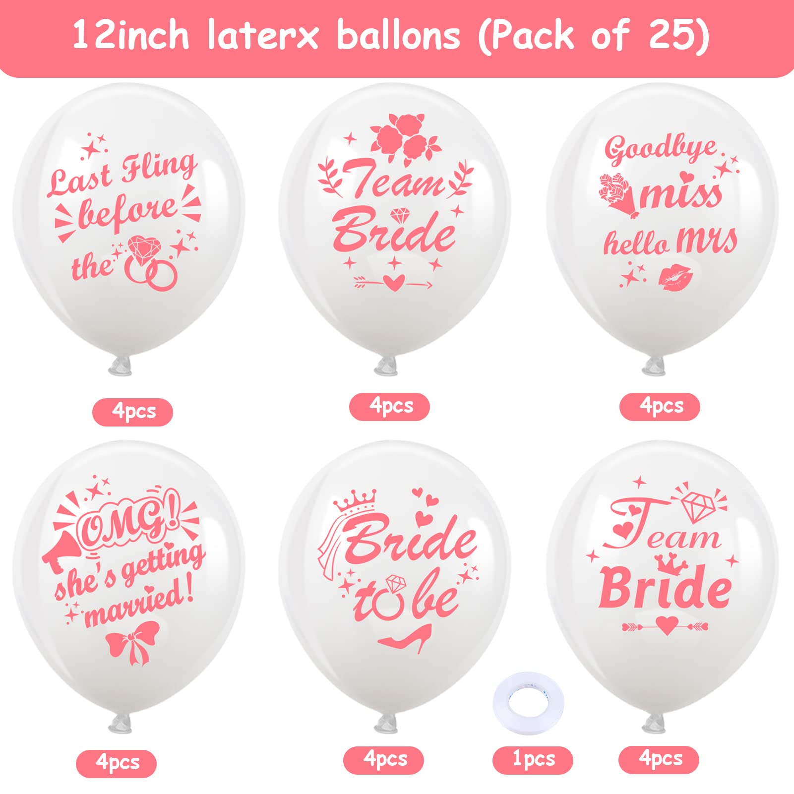 howaf-balloons-jga-luftballons-bride-to-be-wei-24-st-ck image 2