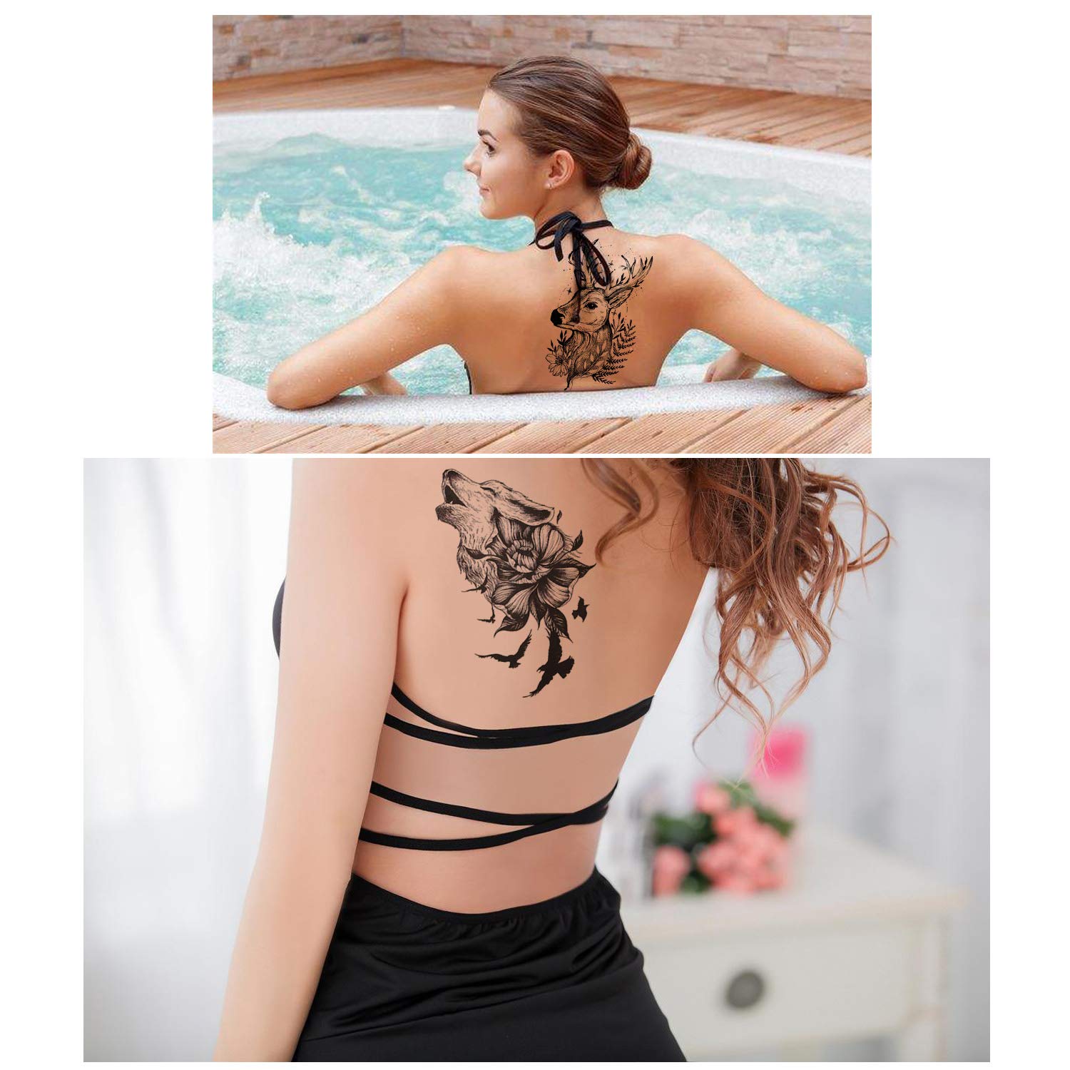 howaf-tempor-re-tattoos-schwarz-tiere-10-bl-tter-wasserfest image 6