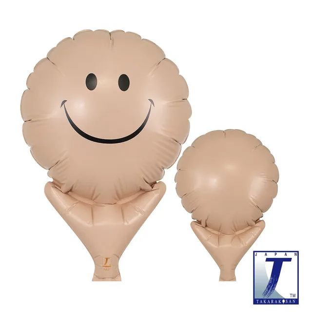 takara-upright-round-5-smiley-face-folienballon-beige image 1