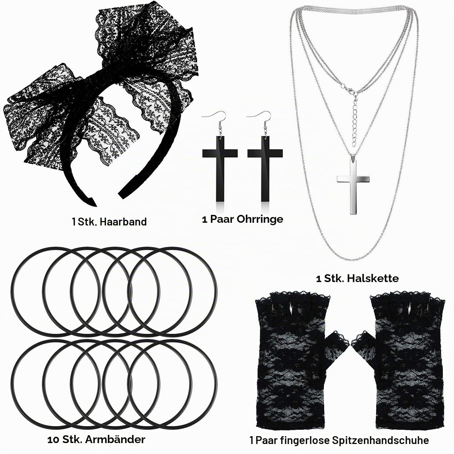 howaf-80er-accessoires-damen-set-schwarz-stirnband-handschuhe image 4