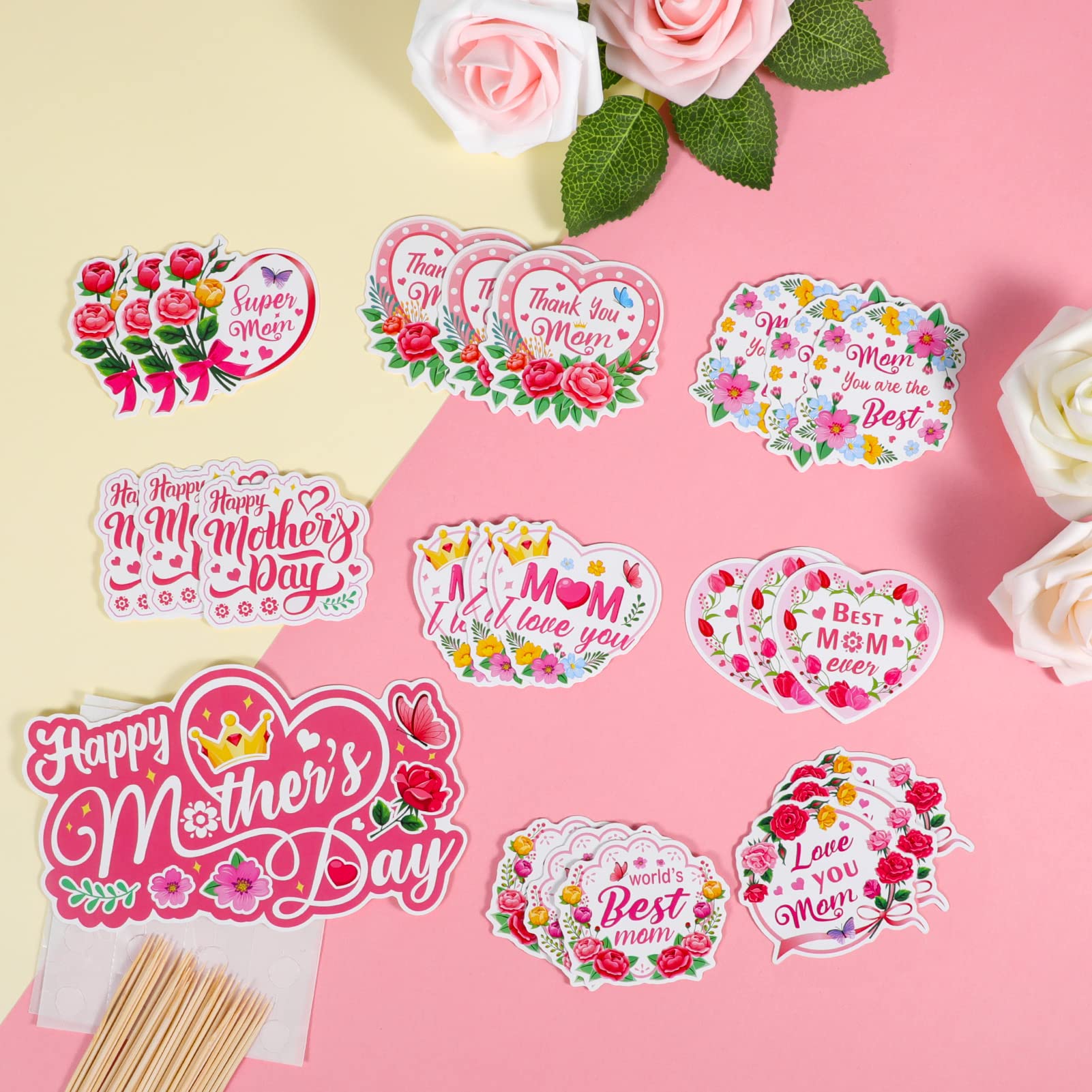 howaf-muttertag-tortendeko-cake-topper-25-st-ck-blumen image 7