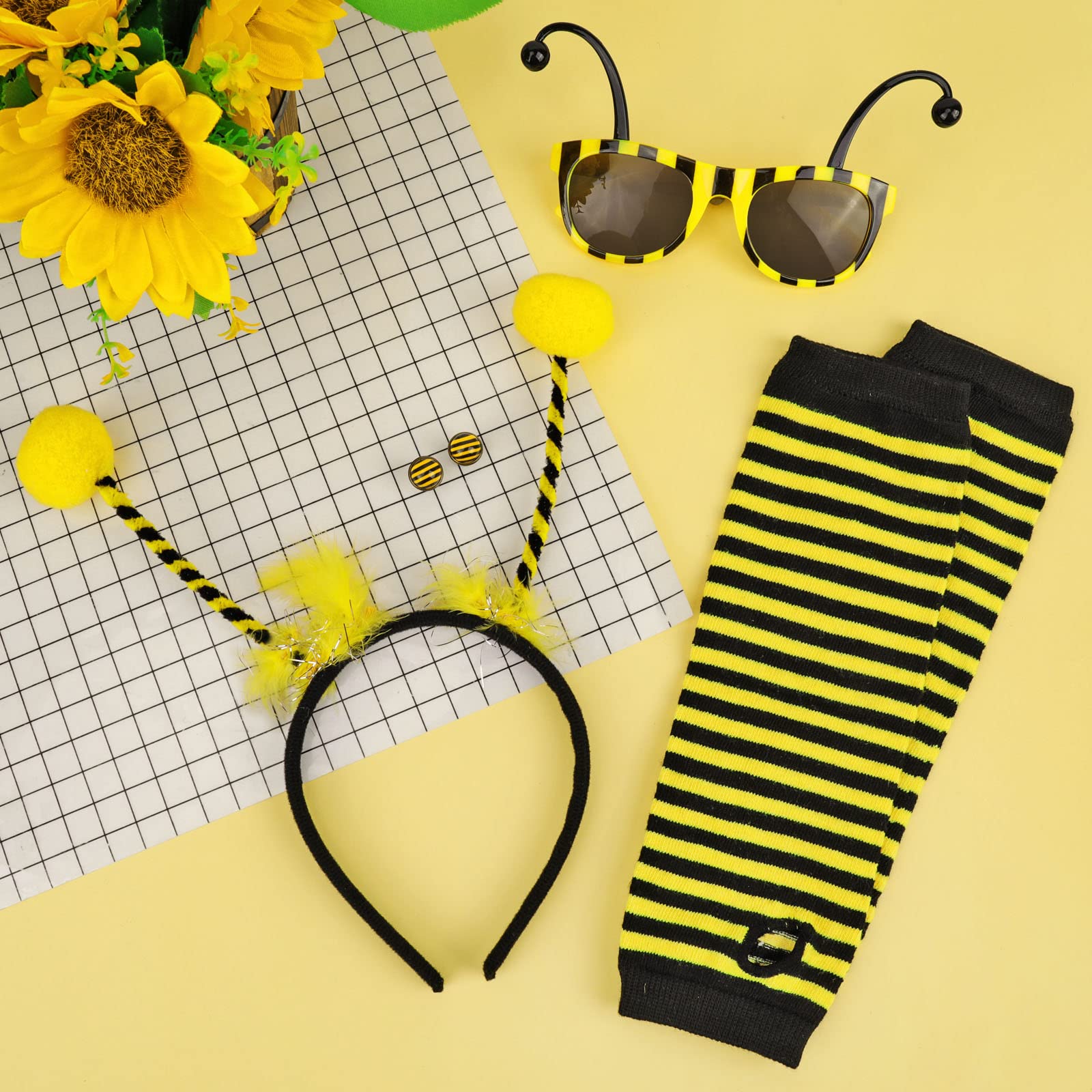 howaf-bienen-kost-m-damen-4tlg-haarreif-brille-set image 5