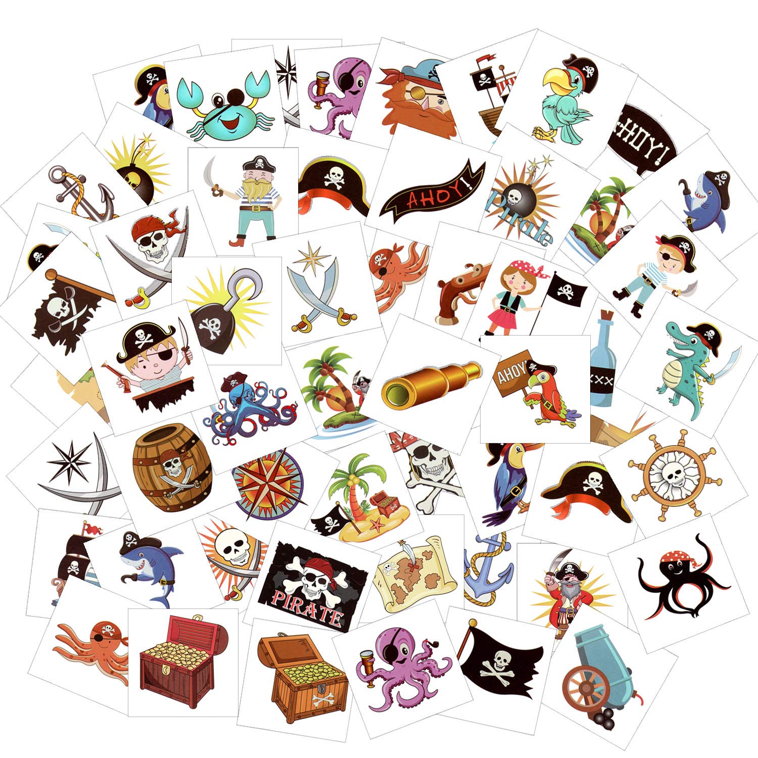 howaf-piraten-tattoos-kinder-96-st-ck-wasserdicht-tempor-r image 4