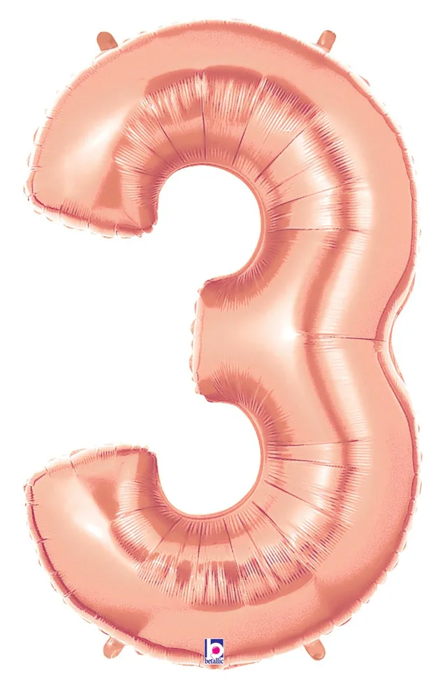betallic-number-3-rose-gold-folienballon-14-zoll image 1