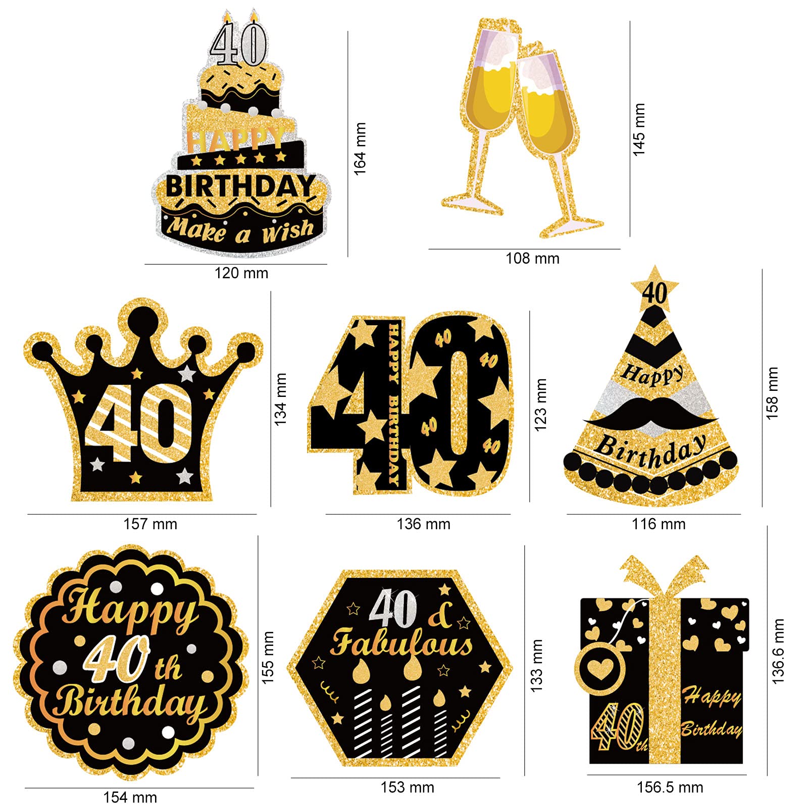 howaf-40-geburtstag-h-ngedeko-spiralen-schwarz-gold-30-st-ck image 2