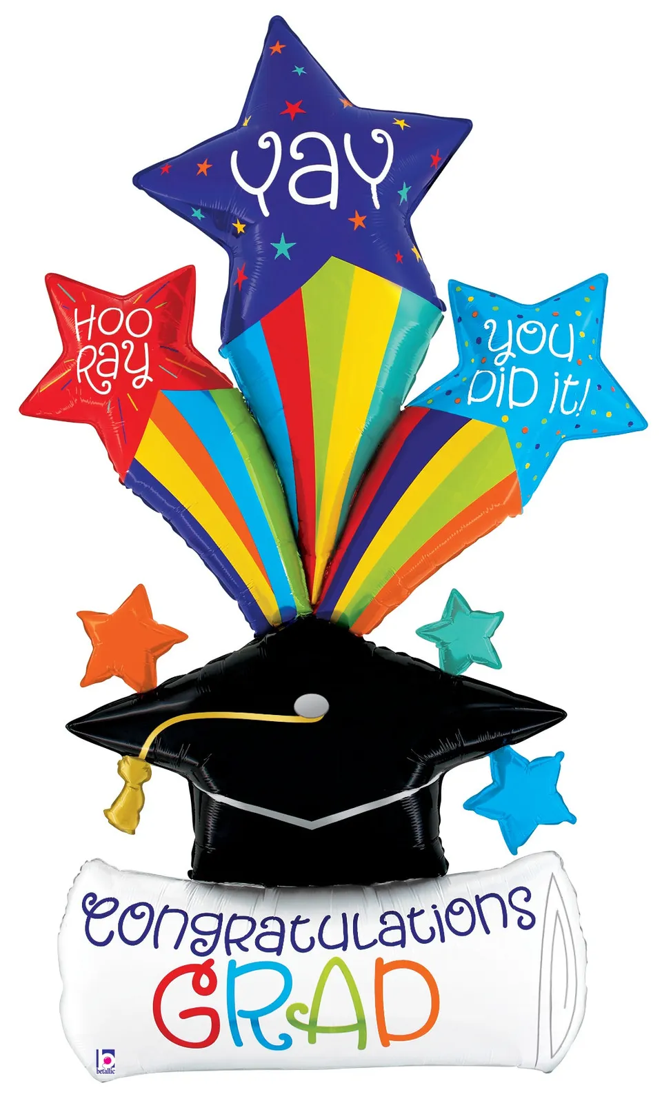 betallic-special-delivery-grad-bursting-stars-folienballon-67-abschluss image 1