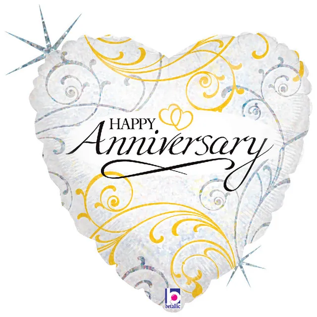 betallic-foil-filigree-anniversary-folienballon-45cm-holographic image 1