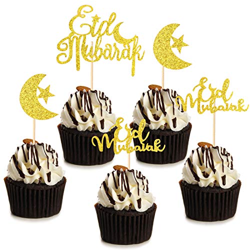 howaf-eid-mubarak-tortendeko-21-st-ck-gold-glitzer image 8