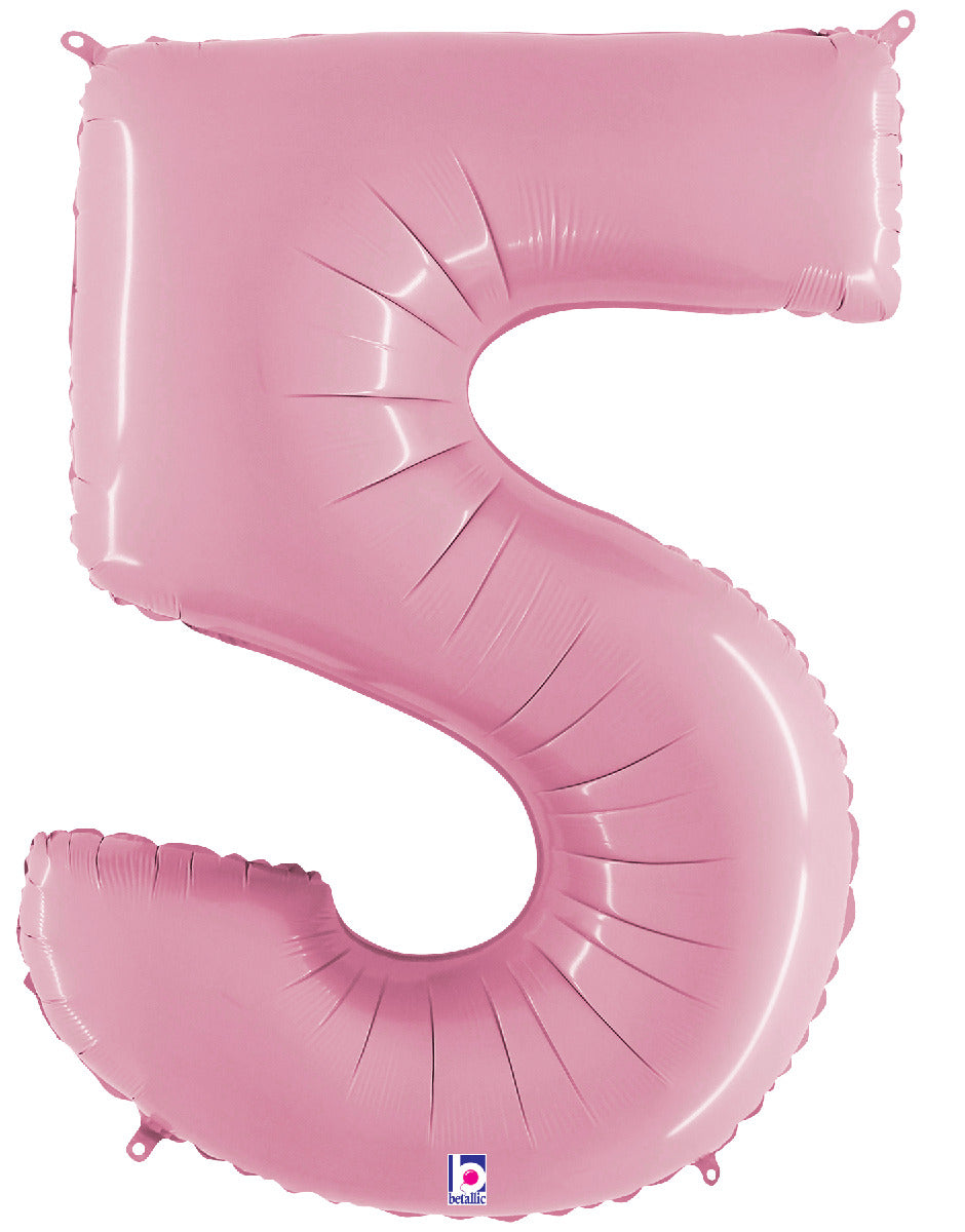 betallic-zahl-5-folienballon-34-pastel-pink-holografisch image 1